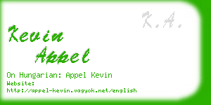 kevin appel business card